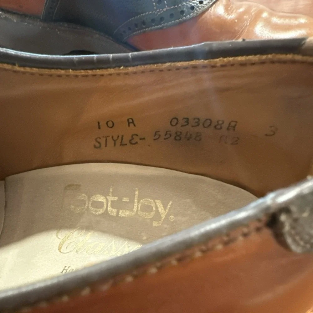 FootJoy Classics 55848 Men's Brown Green Leather Golf Shoes Handcrafted Size 10